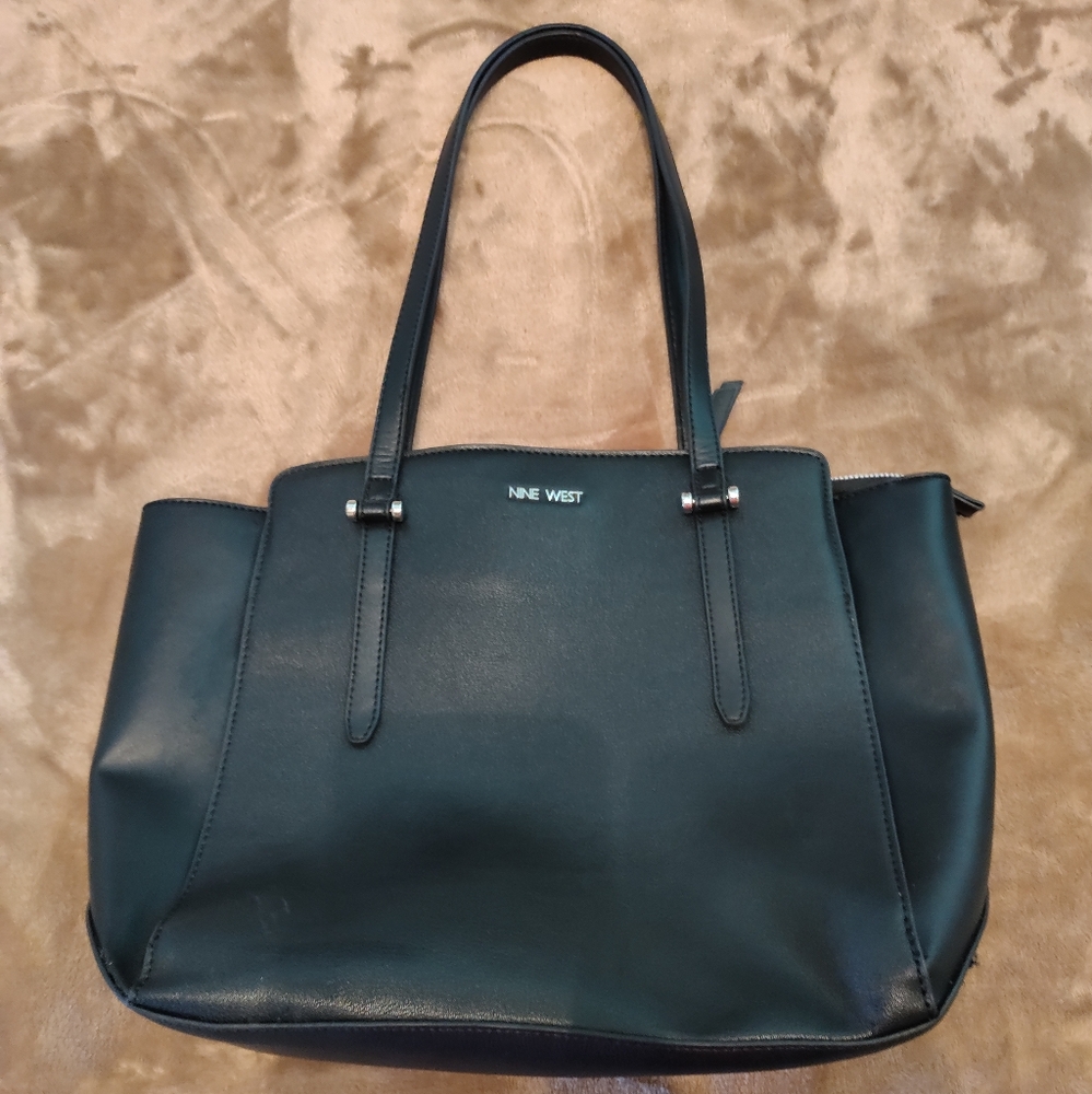 Nine West Black Structured  Bag with Metal Hardware